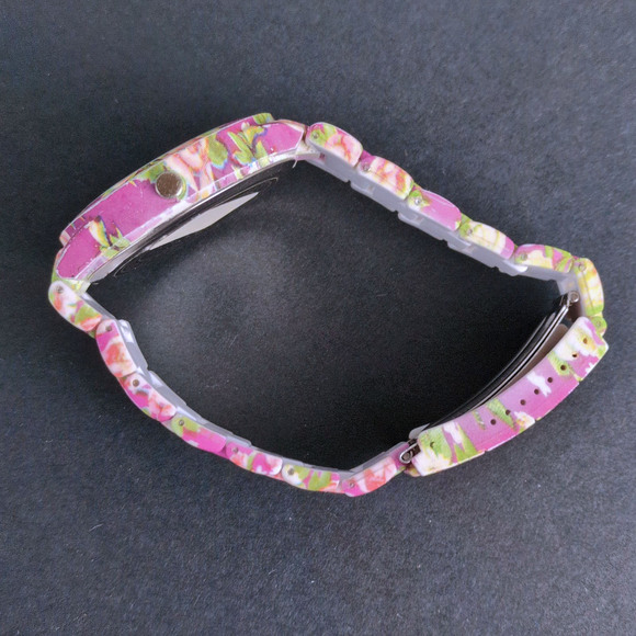 Vintage Strada Japan Movement Purple Floral Band Analog Ladies Watch, Battery Op - Picture 3 of 5